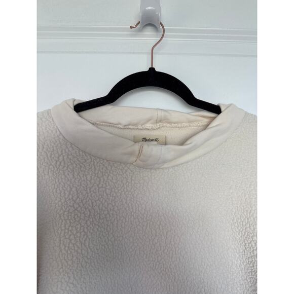 Madewell (Re)sourced Fleece Bubble-Sleeve Hoodie in Antique Cream, L (no hood) - Picture 4 of 7